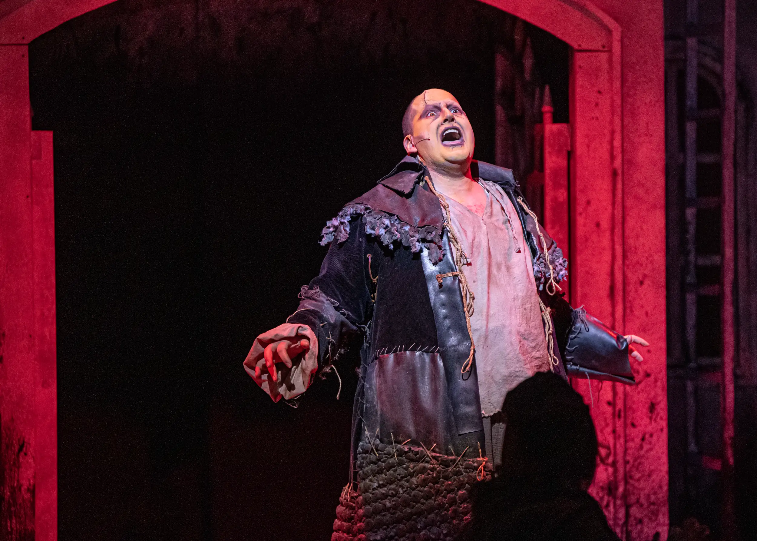 Frankenstein solo on stage singing during Frankenstein performance