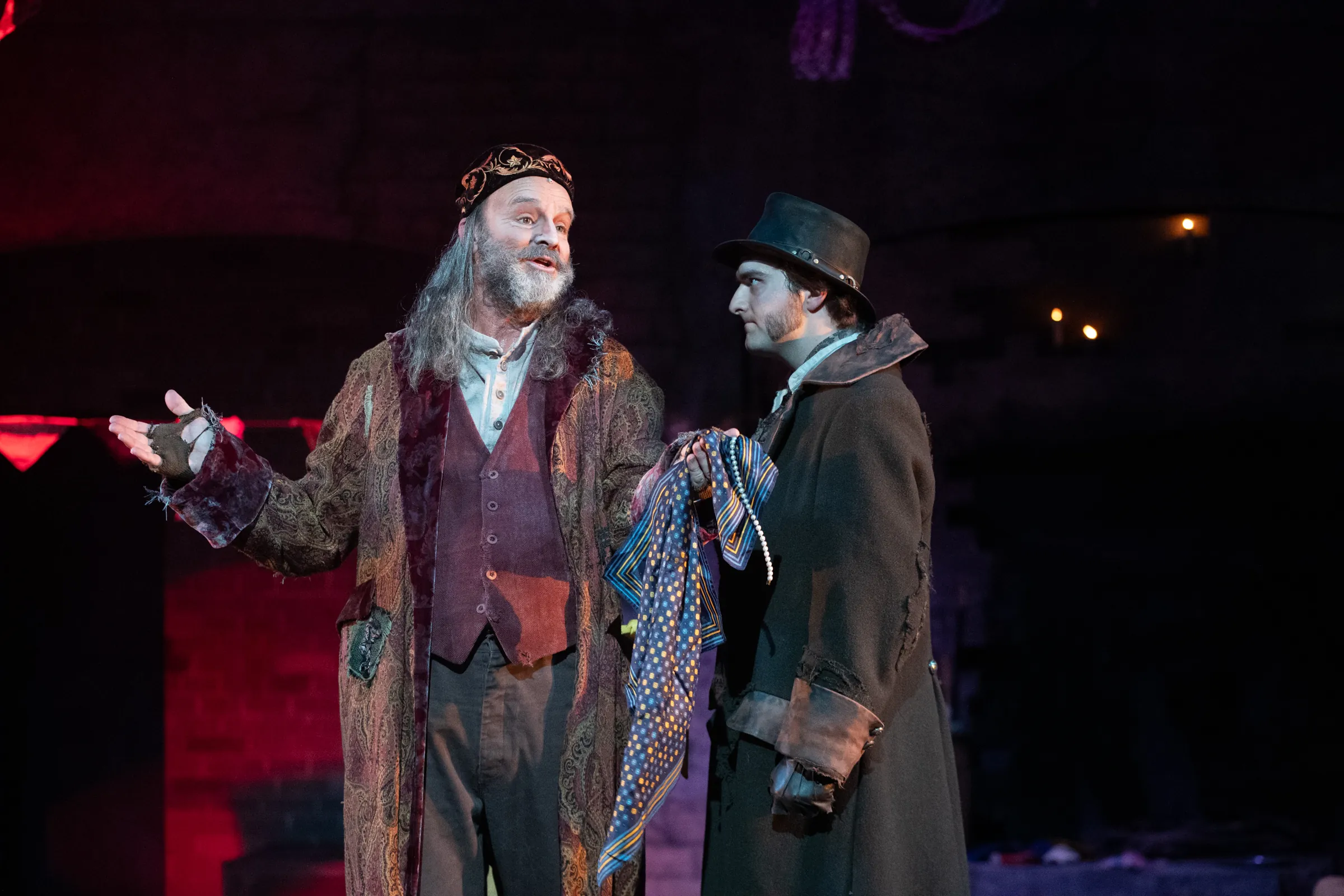 Two men on stage for Oliver performance