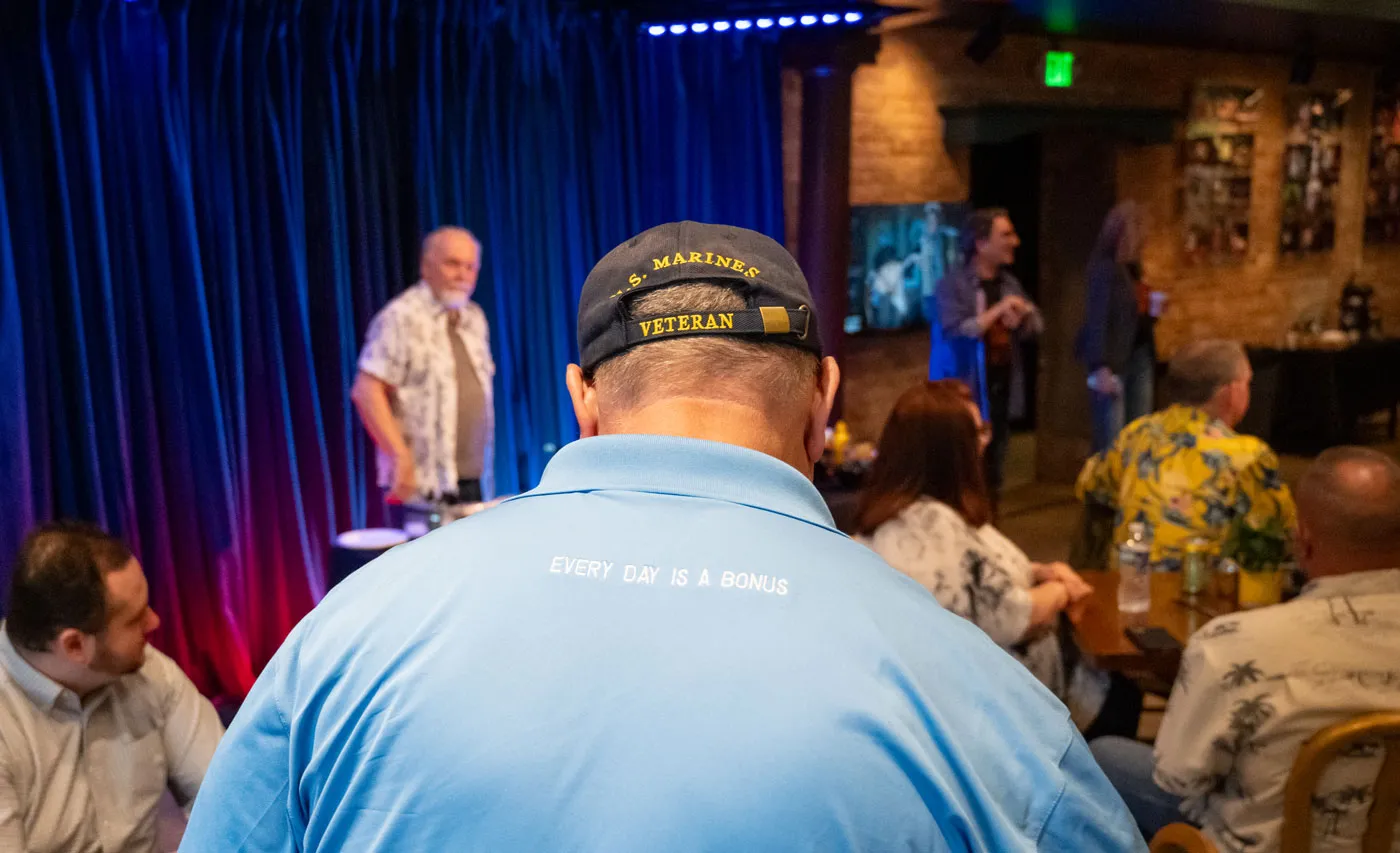 Veteran enjoying Skylight Veteran's Night