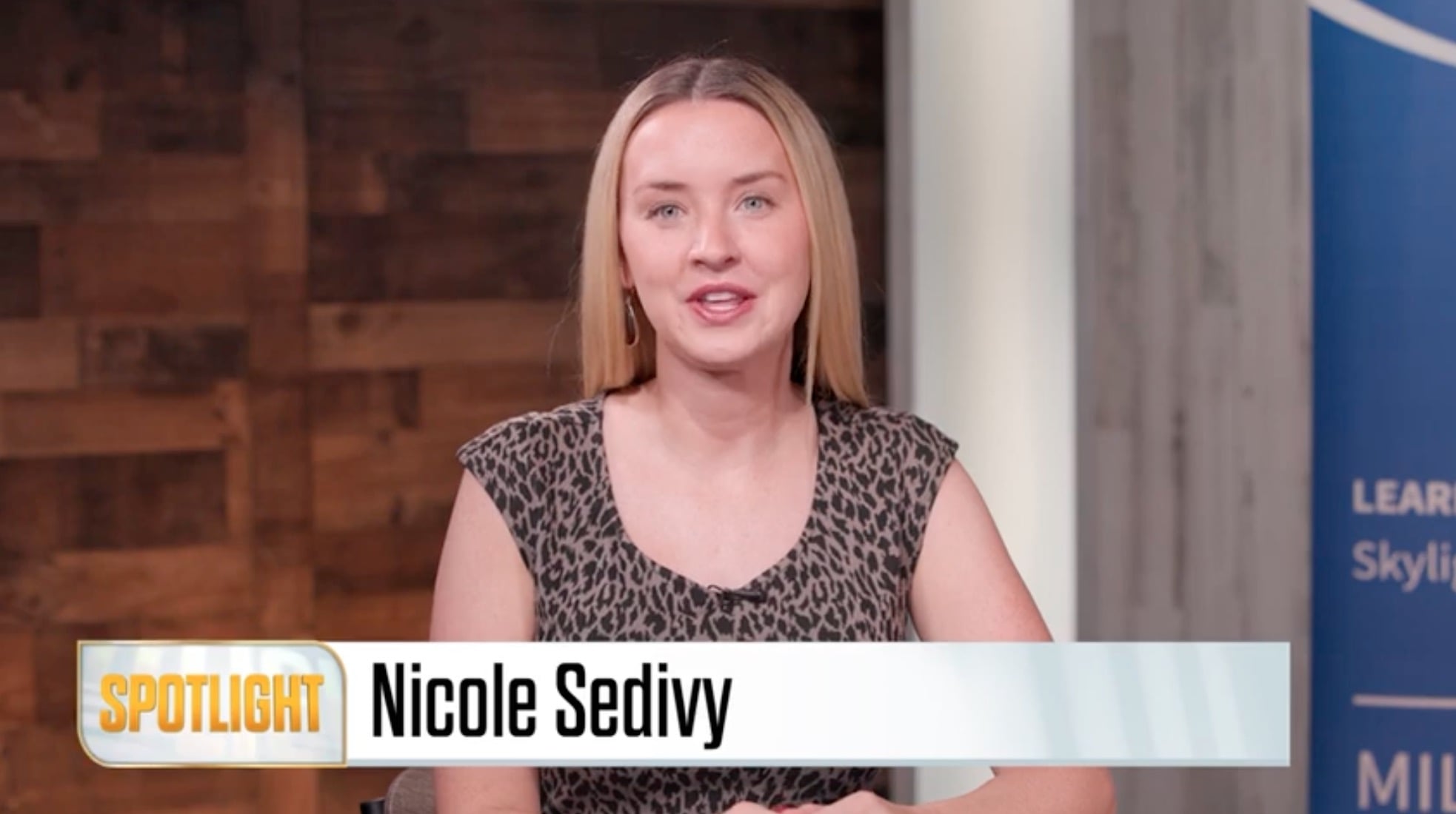 Nicole Sedivy being interviewed