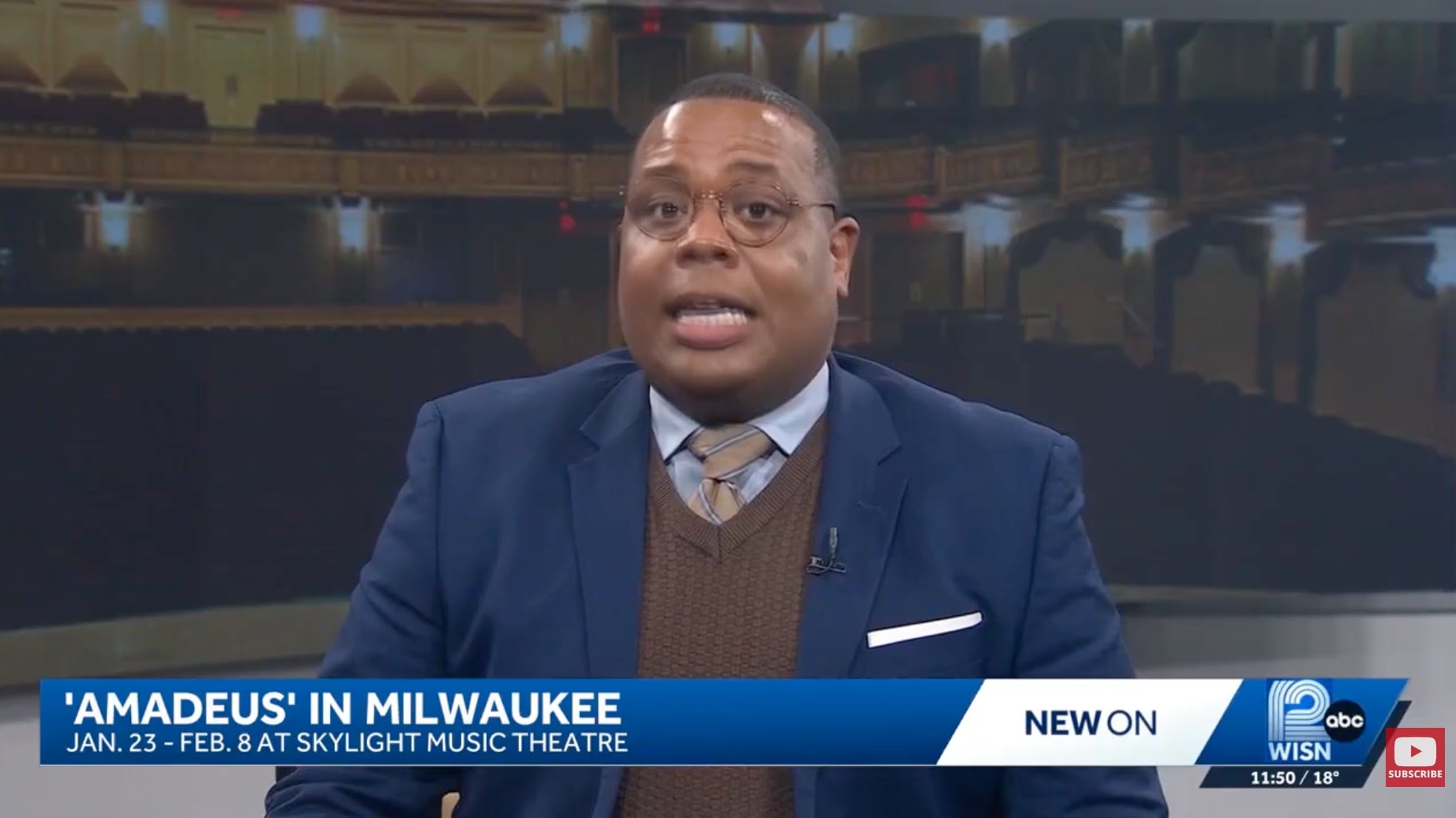 Reporter reporting on a performance of Amadeus.