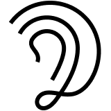 icon of ear and sound wave